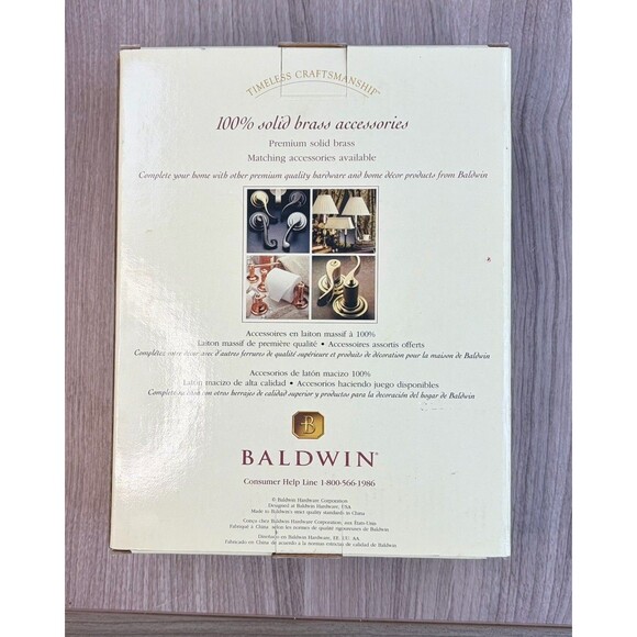 BALDWIN Premium Towel Ring EDGEWATER 3504-260 Polished Chrome Finish Solid Brass - Picture 5 of 7